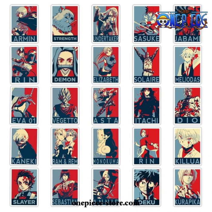 10/30/50Pcs Mixed Anime One Piece Stickers Decals