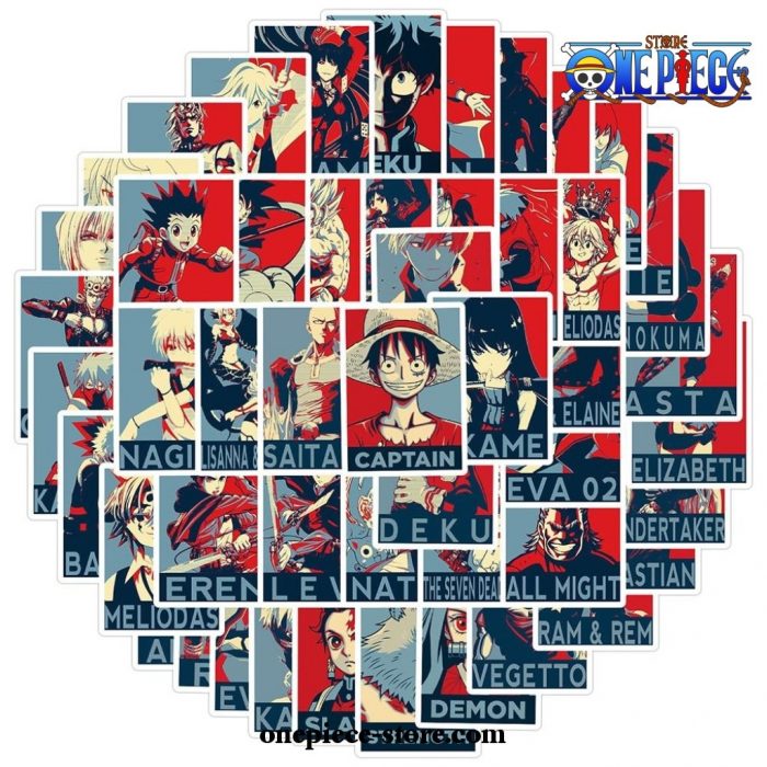 10/30/50Pcs Mixed Anime One Piece Stickers Decals