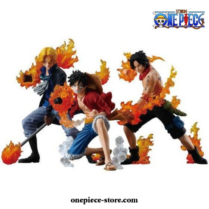 3Pcs/lot One Piece Attack Styling Luffy + Sabo Ace Pvc Action Figures