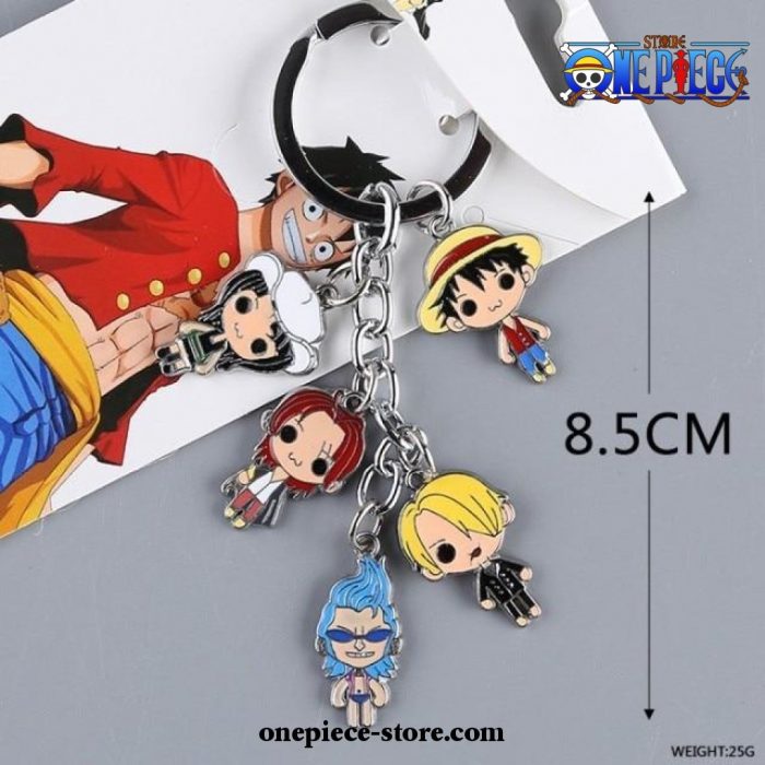 5 Pieces Cute One Piece Keychain Style 4