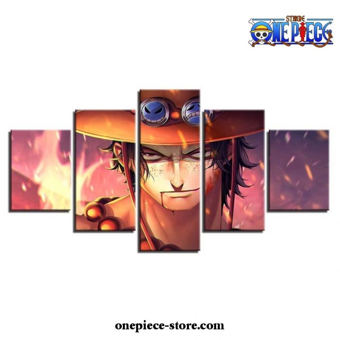 5 Pieces Handsome One Piece Portgas D. Ace Canvas Wall Art