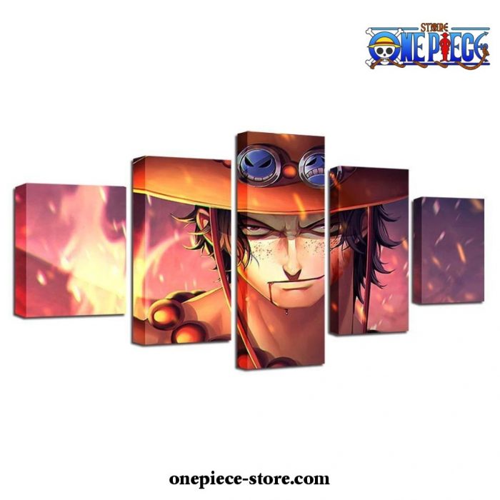 5 Pieces Handsome One Piece Portgas D. Ace Canvas Wall Art