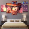 5 Pieces Handsome One Piece Portgas D. Ace Canvas Wall Art