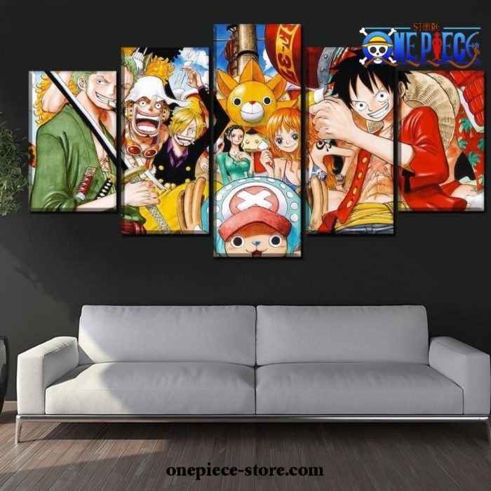 5 Pieces One Piece Main Characters Canvas Wall Art