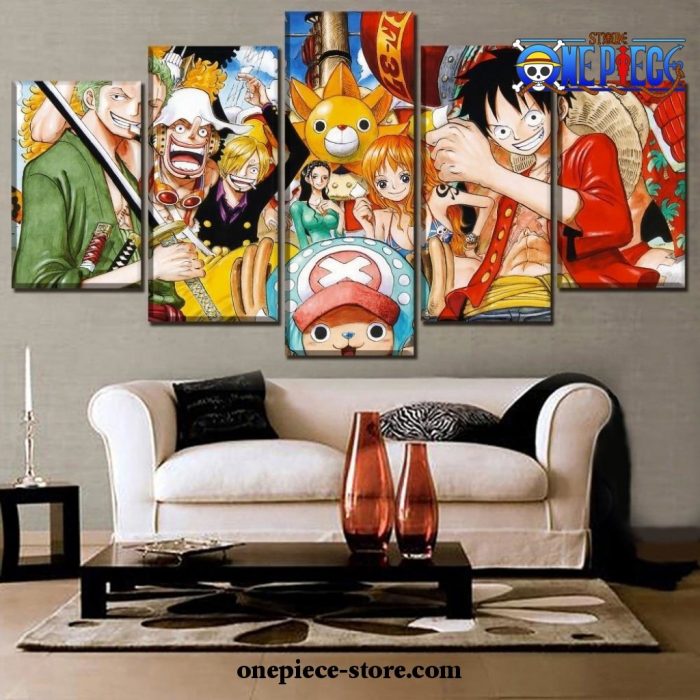 5 Pieces One Piece Main Characters Canvas Wall Art