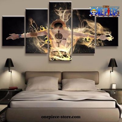 5 Pieces One Piece Portgas D. Ace Fire Canvas Wall Art