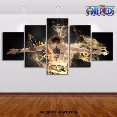 5 Pieces One Piece Portgas D. Ace Fire Canvas Wall Art