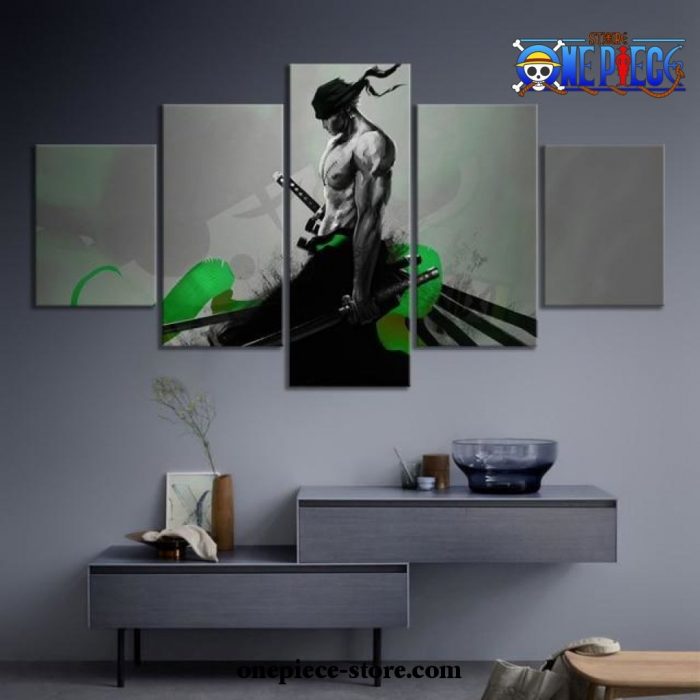 5 Pieces One Piece Roronoa Zoro Black Canvas Wall Art