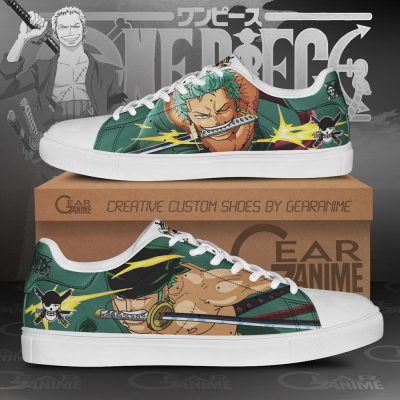 Roronoa Zoro Skate Shoes One Piece Custom Anime Shoes Men / US6 Official One Piece Merch