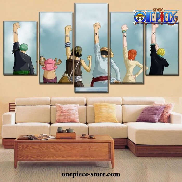 Cute 5 Pieces One Piece Team Canvas Wall Art