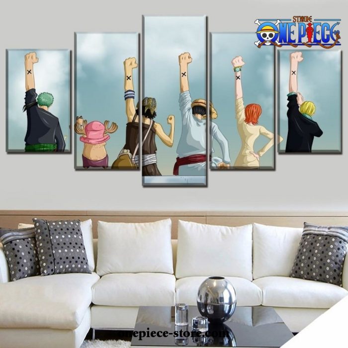 Cute 5 Pieces One Piece Team Canvas Wall Art