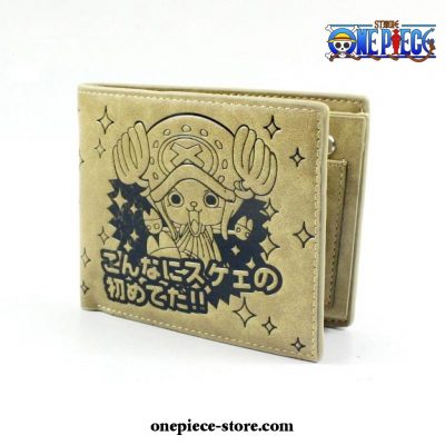 Cute Tony Chopper Pu Short Wallet Khaki