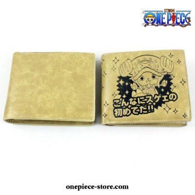 Cute Tony Chopper Pu Short Wallet Khaki