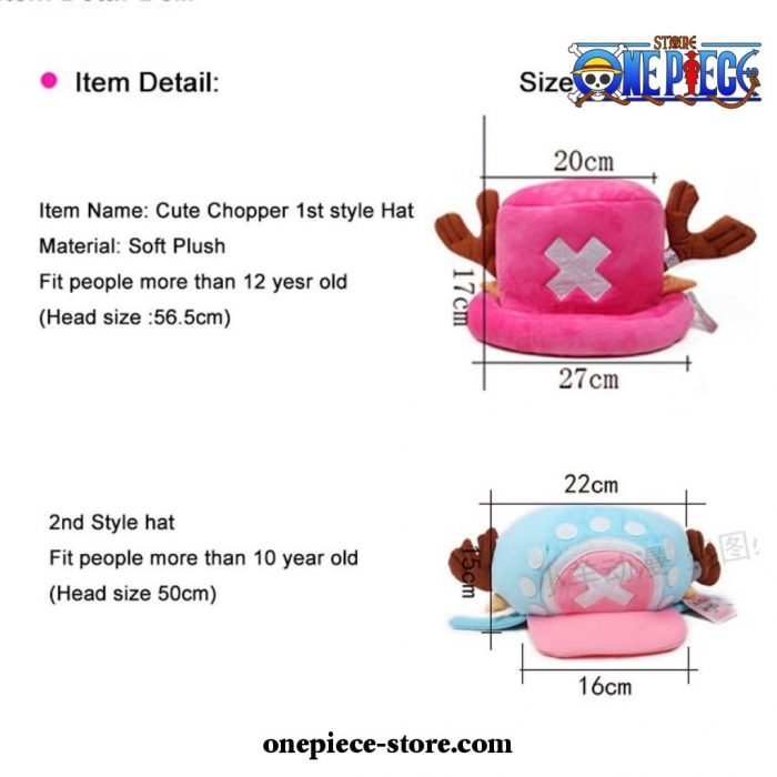 Funny One Piece Tony Chopper Hat Cosplay Plush