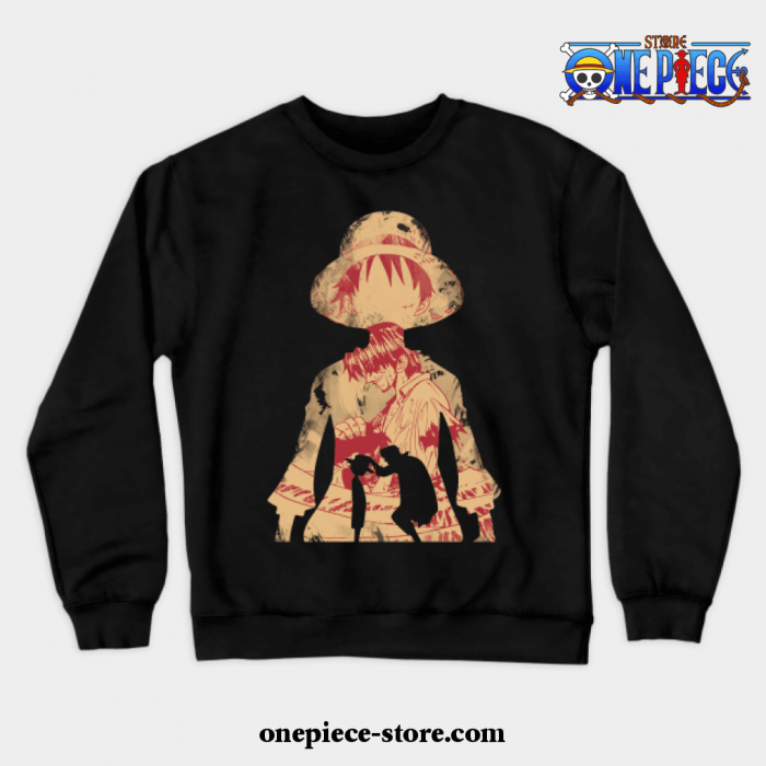 Luffy And Shanks Crewneck Sweatshirt Black / S