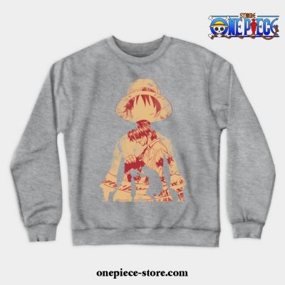 Luffy And Shanks Crewneck Sweatshirt Gray / S