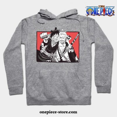 Luffy X Zoro Hoodie Gray / S