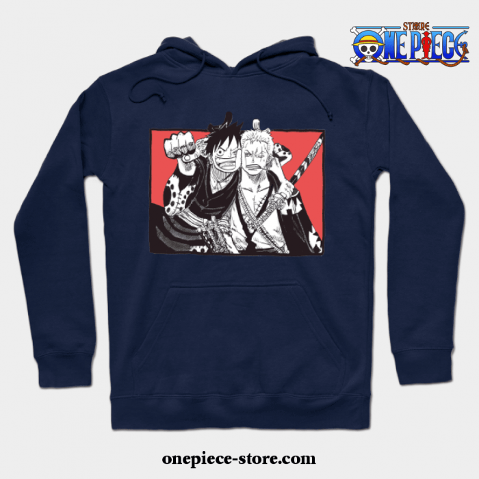 Luffy X Zoro Hoodie Navy Blue / S