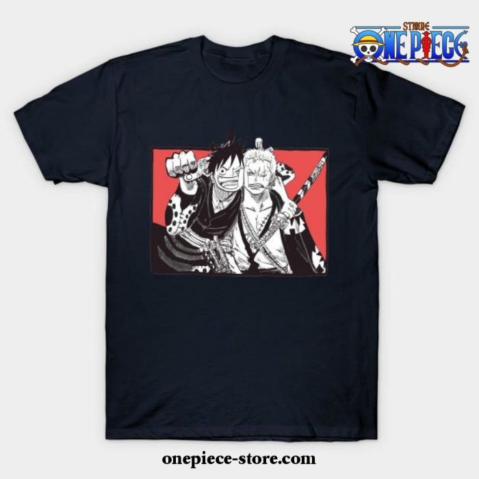 Luffy X Zoro T-Shirt Navy Blue / S