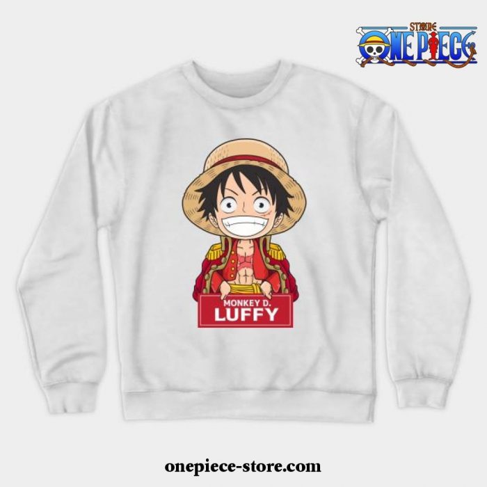 Monkey D Luffy Chibi Crewneck Sweatshirt White / S