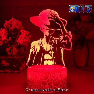 New 2021 Monkey D. Luffy 3D Led Lamp Crack White Base / 7 Color No Remote