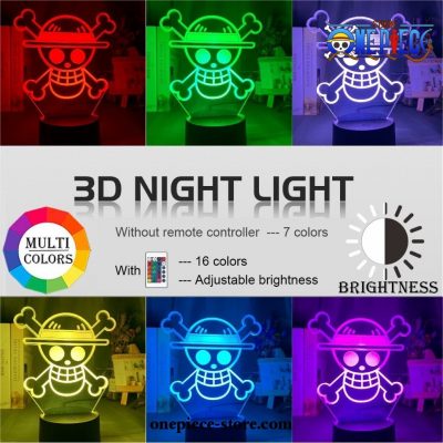 New Skull Logo One Piece Figure 3D Led Lamp