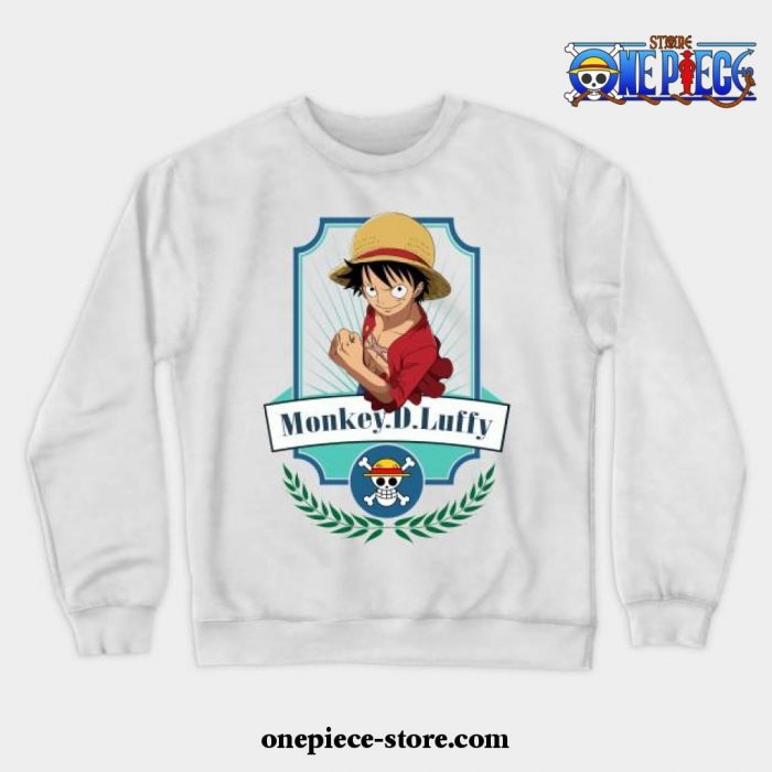 One Piece Anime - Monkey D Luffy Crewneck Sweatshirt Ver 4 White / S