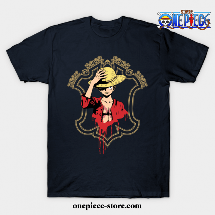 One Piece Anime - Monkey D Luffy T-Shirt Navy Blue / S