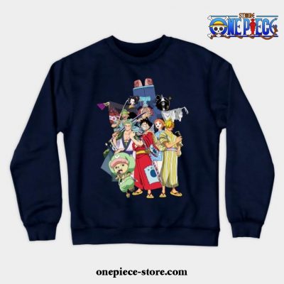 One Piece Anime - Straw Hat Pirates Wano Arc Crewneck Sweatshirt Navy Blue / S