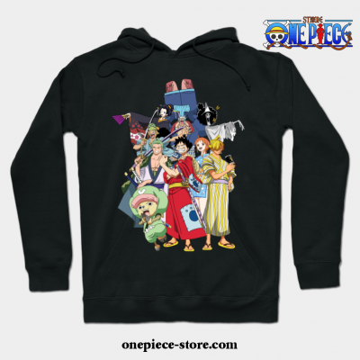 One Piece Anime - Straw Hat Pirates Wano Arc Hoodie Black / S