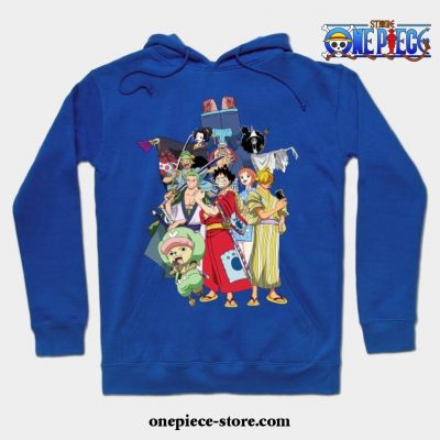 One Piece Anime - Straw Hat Pirates Wano Arc Hoodie Blue / S