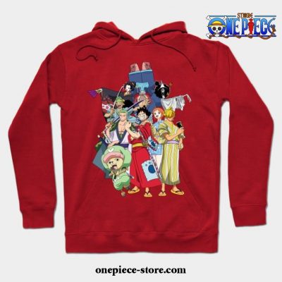 One Piece Anime - Straw Hat Pirates Wano Arc Hoodie Red / S