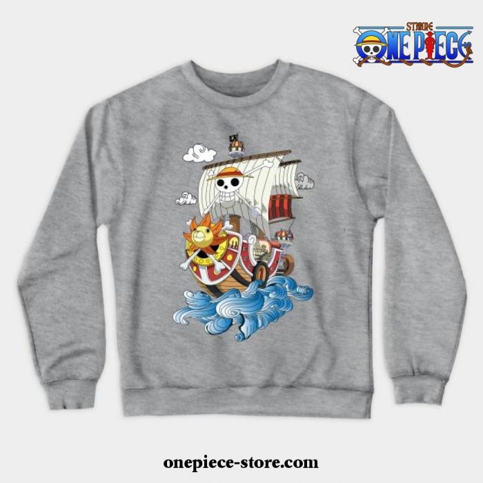 One Piece Anime - Thousand Sunny Crewneck Sweatshirt Gray / S