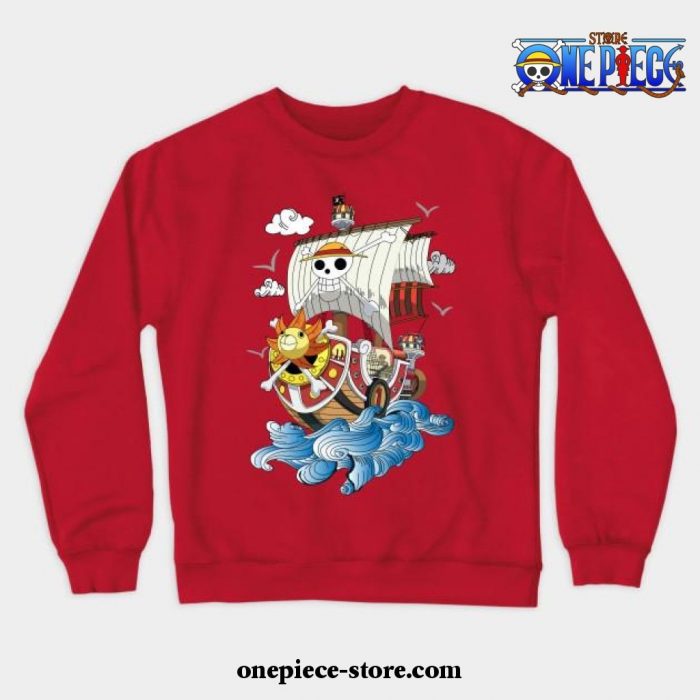 One Piece Anime - Thousand Sunny Crewneck Sweatshirt Red / S