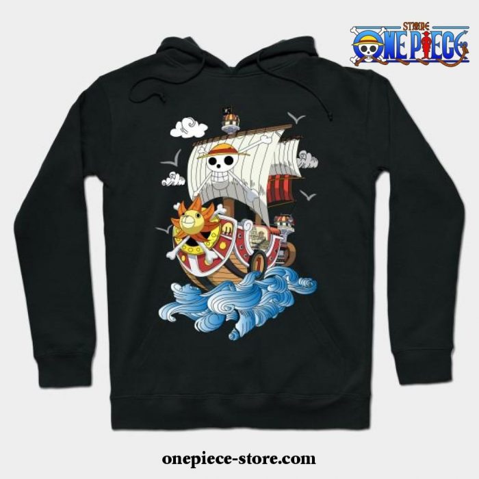 One Piece Anime - Thousand Sunny Hoodie Black / S