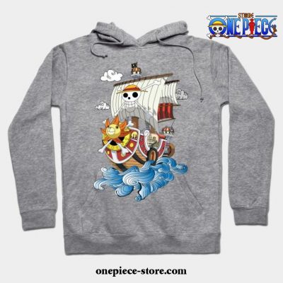 One Piece Anime - Thousand Sunny Hoodie Gray / S