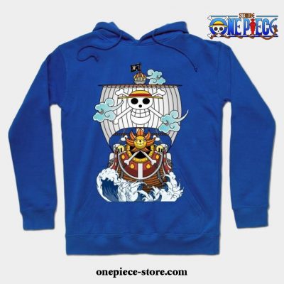 One Piece Anime - Thousand Sunny Straw Hate Ship Hoodie Blue / S