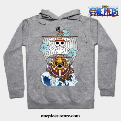 One Piece Anime - Thousand Sunny Straw Hate Ship Hoodie Gray / S