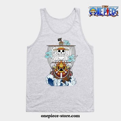 One Piece Anime - Thousand Sunny Straw Hate Ship Tank Top Gray / S