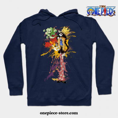 One Piece Art Work Hoodie Navy Blue / S