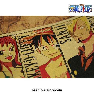 One Piece Character Profile Kraft Paper Poster