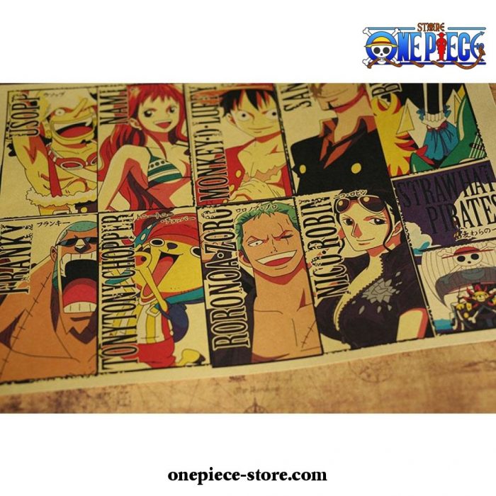 One Piece Character Profile Kraft Paper Poster