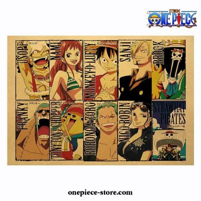 One Piece Character Profile Kraft Paper Poster