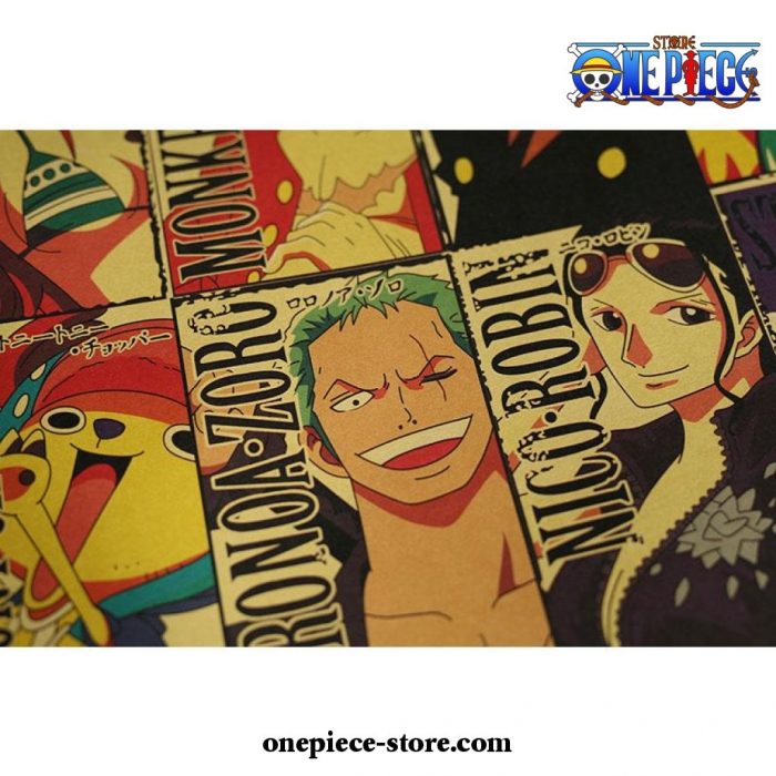 One Piece Character Profile Kraft Paper Poster