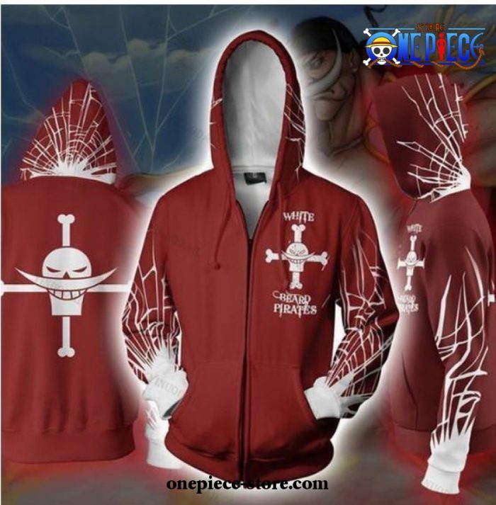 one piece edward newgate zipper hoodie jacket cosplay 695 - One Piece Store