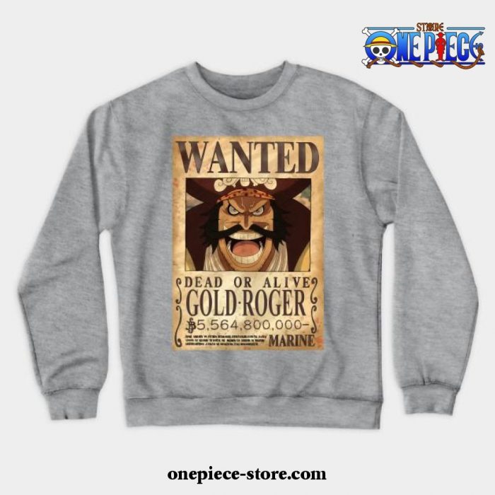 One Piece Gol D. Roger Crewneck Sweatshirt Gray / S