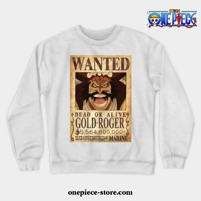 One Piece Gol D. Roger Crewneck Sweatshirt White / S