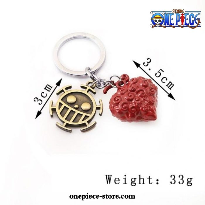 One Piece Keychain - Ace Law Devil Fruit Metal Pendant Key Chain