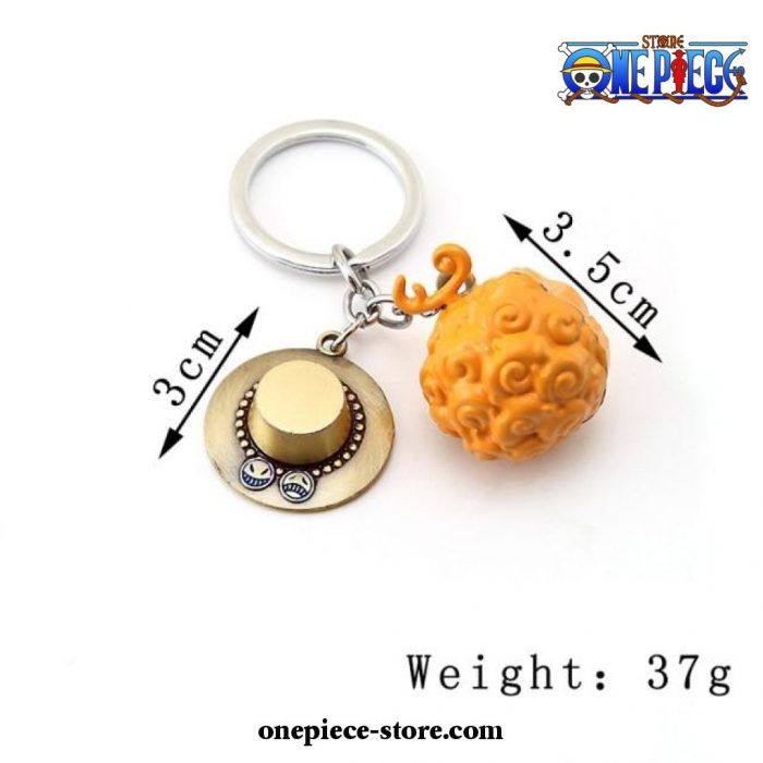 One Piece Keychain - Ace Law Devil Fruit Metal Pendant Key Chain