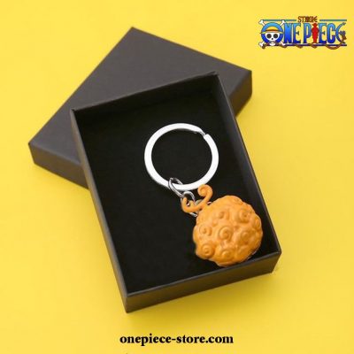 One Piece Keychain - Ace Law Devil Fruit Metal Pendant Key Chain Orange (Box)